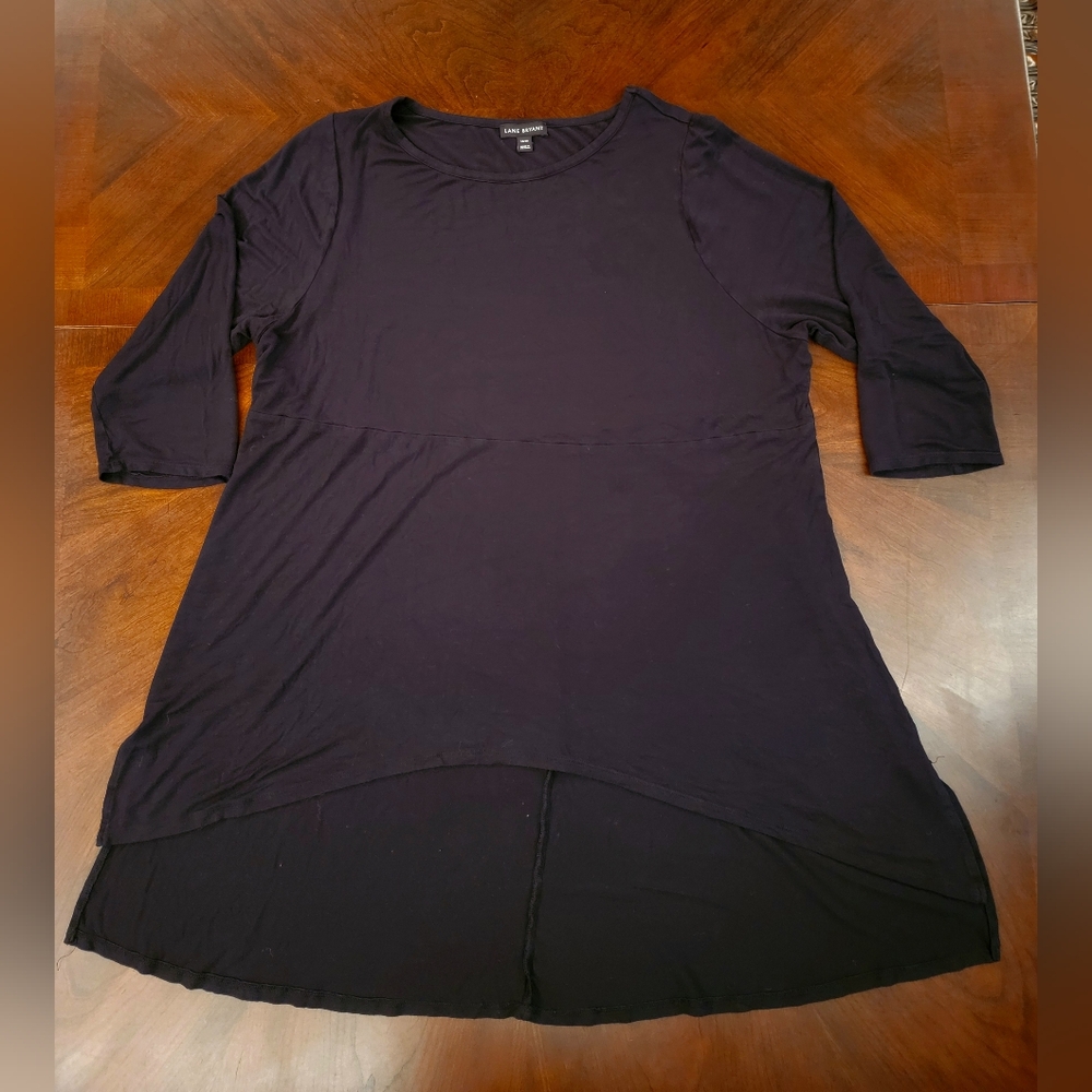18/20 Lane Bryant 3/4 Length High Lo Lightweight Tee Black